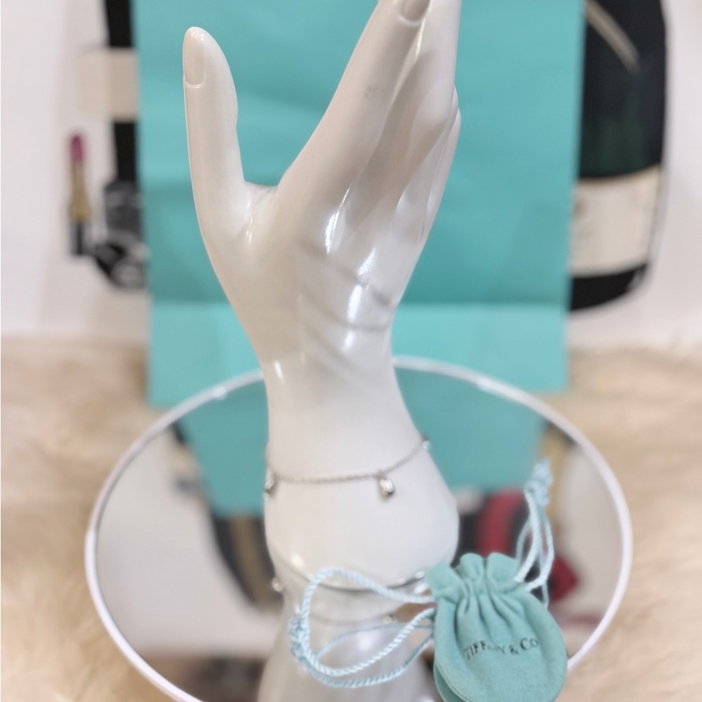 🔥 RARE TIFFANY & Co. PERETTI THREE TEARDROP BRACELET SIze 6.8 w/ Dust Bag - Picture 7 of 11